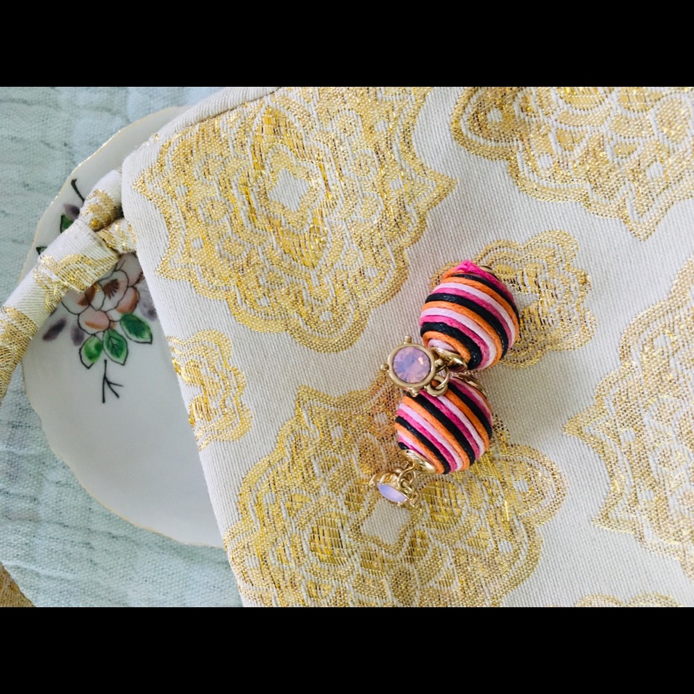 ❤️ SOLD Multi Colored Striped Bauble Earrings
